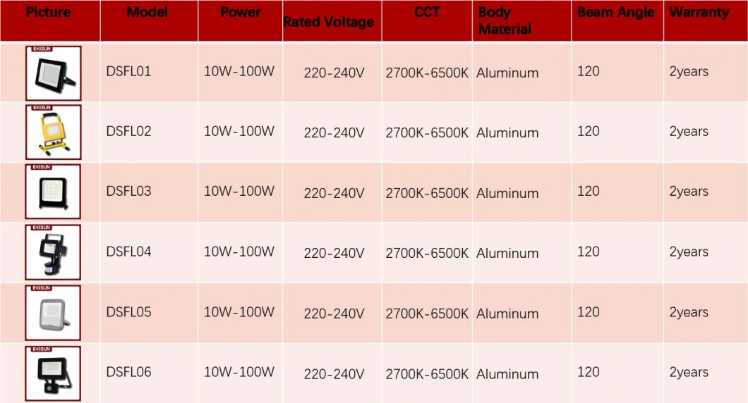 High Power SMD 20W 30W 50W 70W 100W Ce RoHS LVD Outdoor LED Flood Light with Black Housing