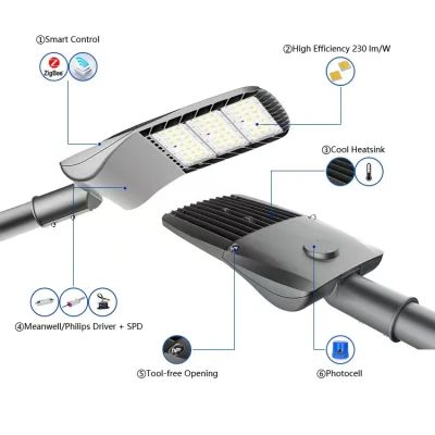 150W IP66 環境に優しい誘導 LED 街路灯 (CCTV カメラ付き)